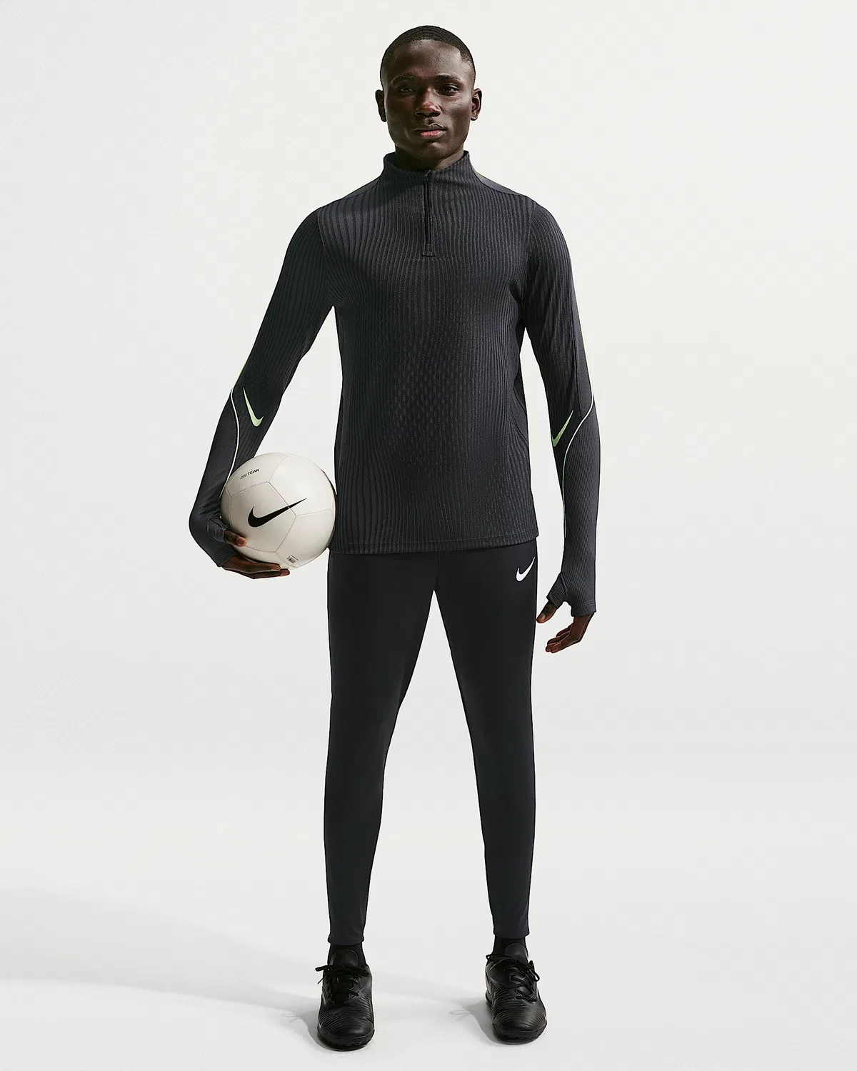 Мужская тренировочная футболка Nike Strike Elite Dri-FIT ADV, Dark Smoke Grey/Black/Barely Volt/Barely Volt — фото 4