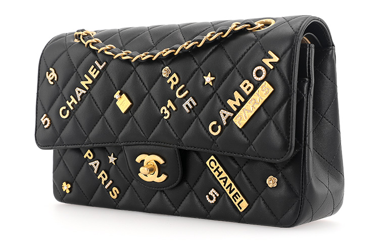 CHANEL Классический клатч CF из ягненка, женская сумка через плечо черного цвета — фото 3