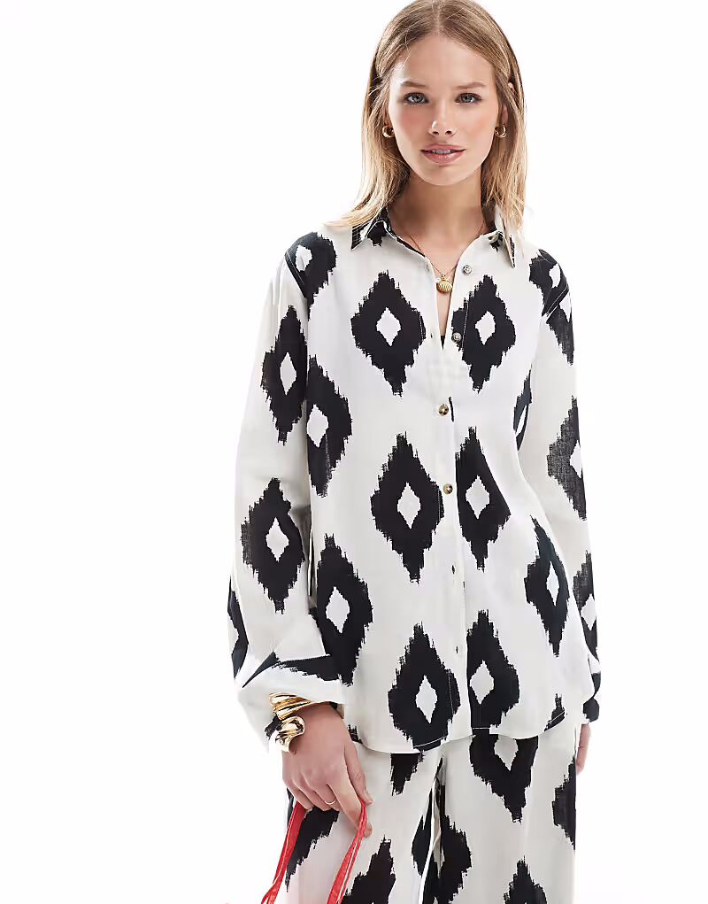 

Пляжная рубашка свободного кроя с монохромным принтом Accesorize Accessorize