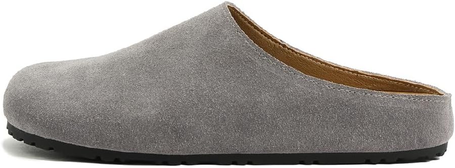 

Женские настоящие замшевые мюли и сабо на плоской подошве - Унисекс винтажные мягкие сандалии с амортизирующей стелькой - Мужские свободные обувь 'Potato Shoes' Generic, голубой