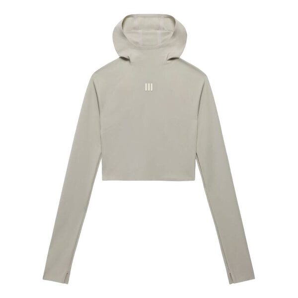 

Толстовка fear of god athletics base layer crop hoodie 'grey' Adidas, серый