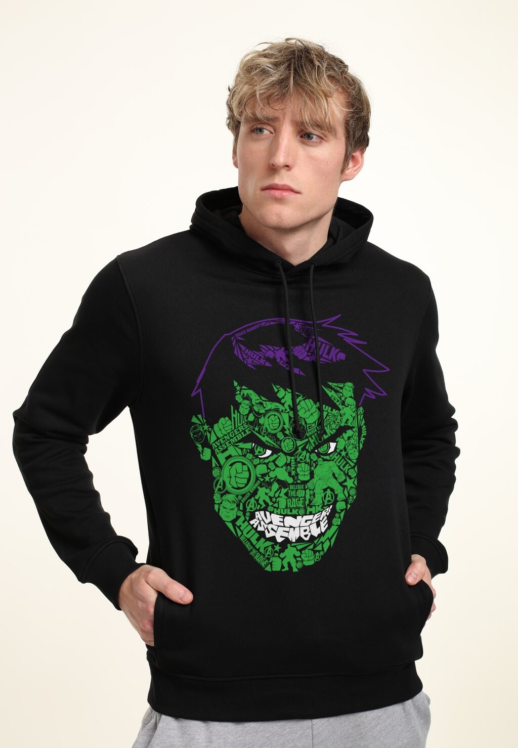 

Толстовка AVENGERS CLASSIC HULKFACE ICONS Marvel, черный