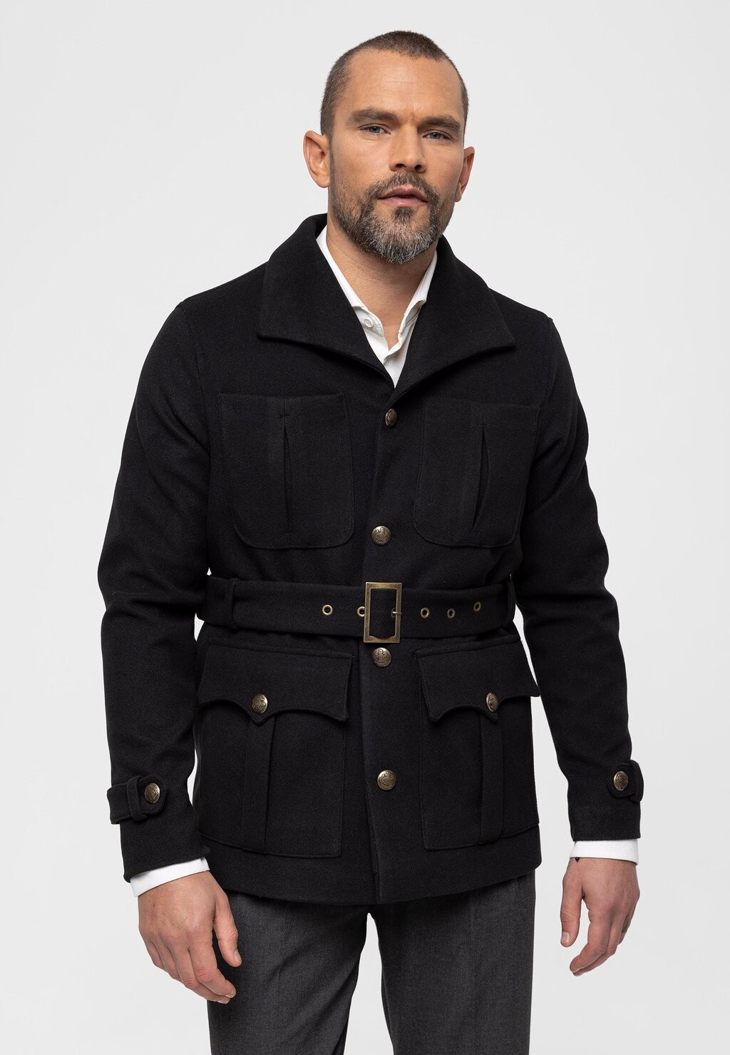 

Куртка межсезонная Lapel Collar Belt Detailed Antioch, черный