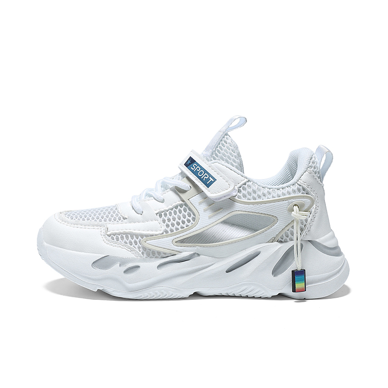 

Нескользящие, износостойкие, дышащие низкие детские кроссовки для повседневной носки RHOBESAM, белый