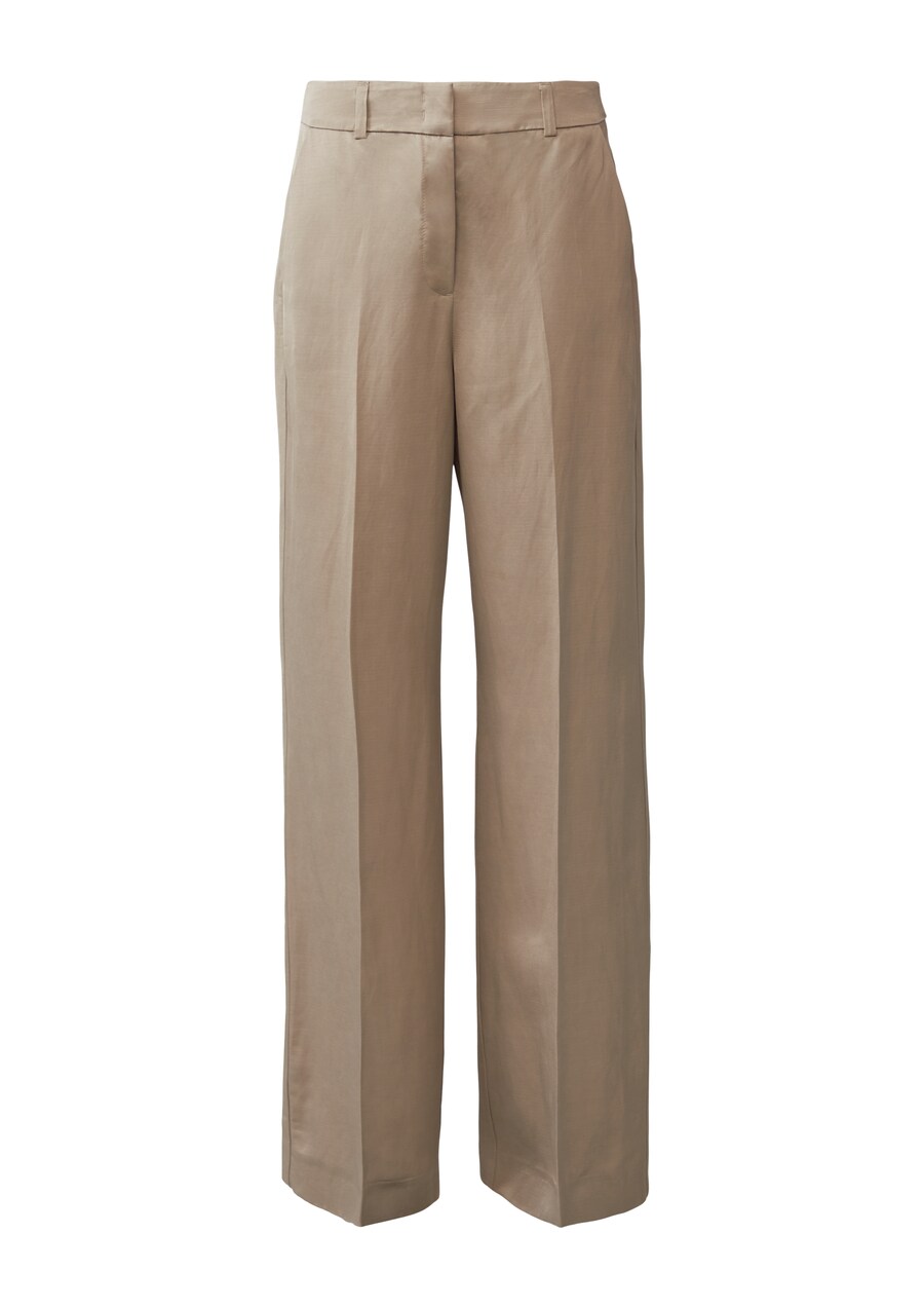 

Широкие брюки со складками COMMA, Beige