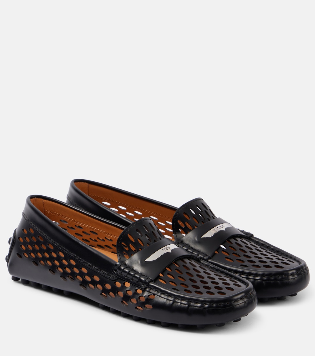 Кожаные туфли для вождения Gommino с вырезом Tod's, Nero