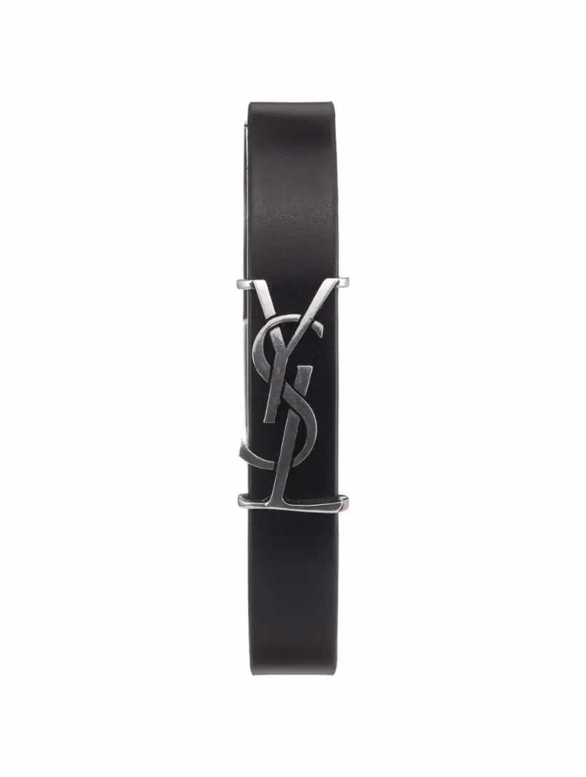 

Кожаный браслет Cassandre Saint Laurent, черный