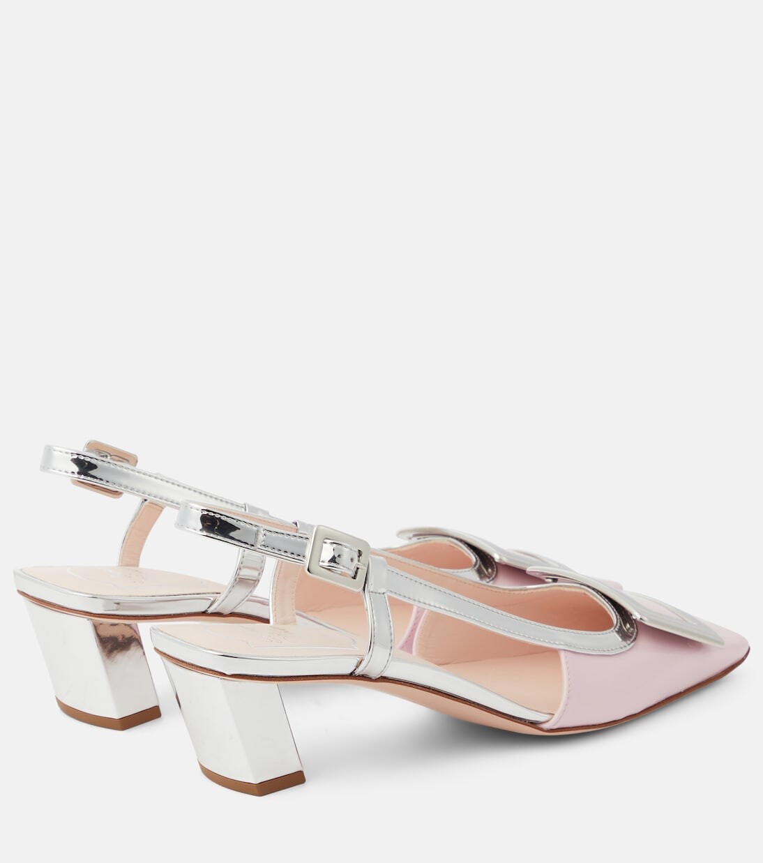 Лакированные туфли belle vivier с пяткой на пятке Roger Vivier, розовый — фото 3