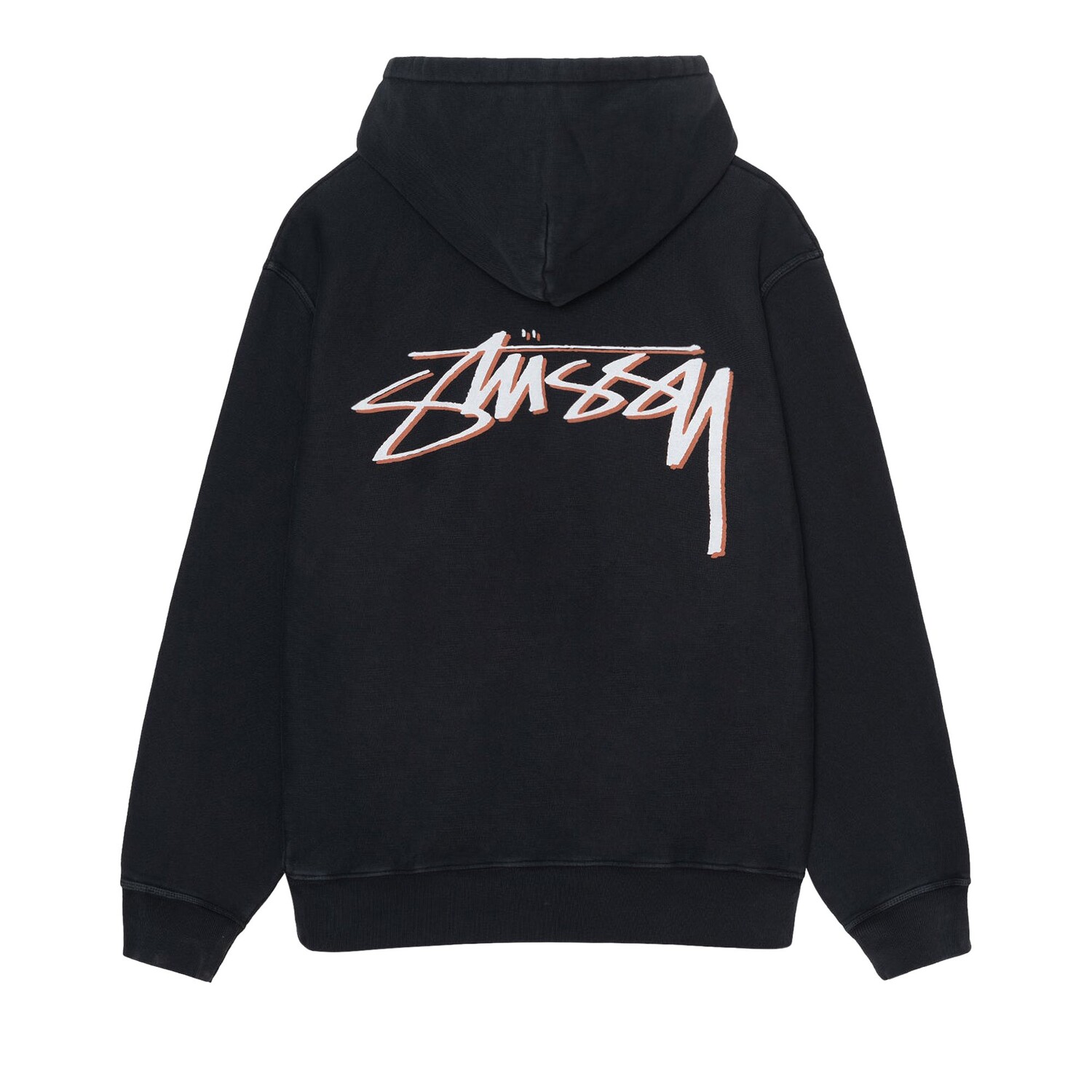 Худи Stussy x Our Legacy Drop Shadow, окрашенное в пигмент, черный цвет — фото 2