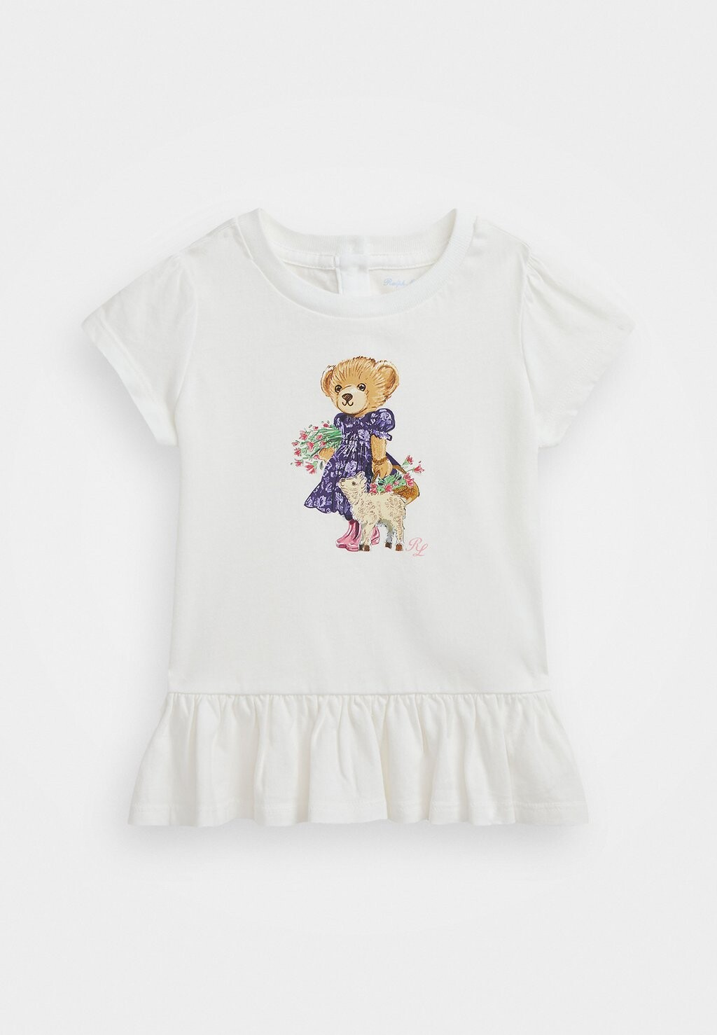 

Футболка POLO BEAR COTTON JERSEY PEPLUM TEE Ralph Lauren, кремовый