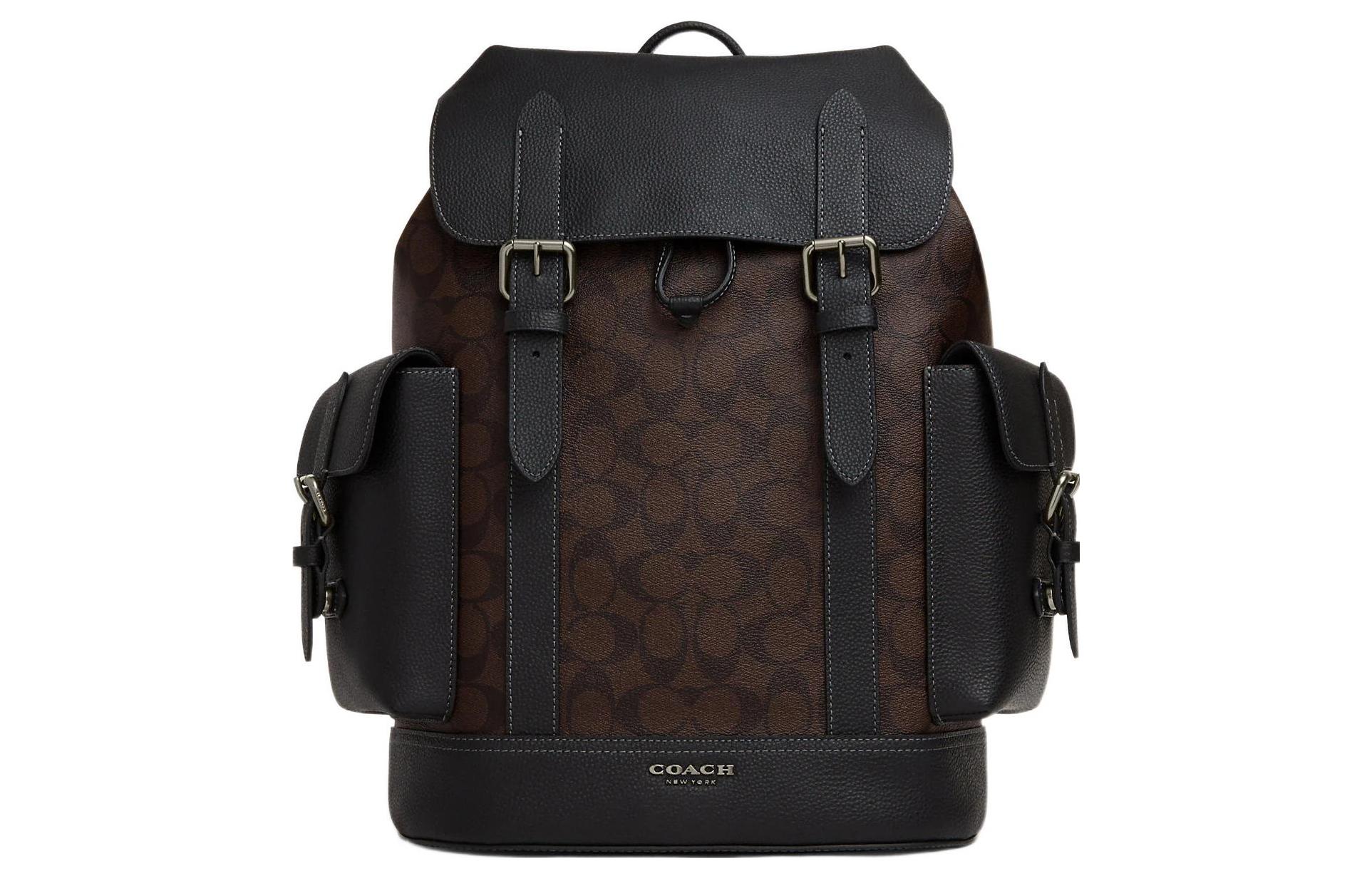 

COACH Хадсон Канвас с кожаной спинкой рюкзак мужской коричневый черный