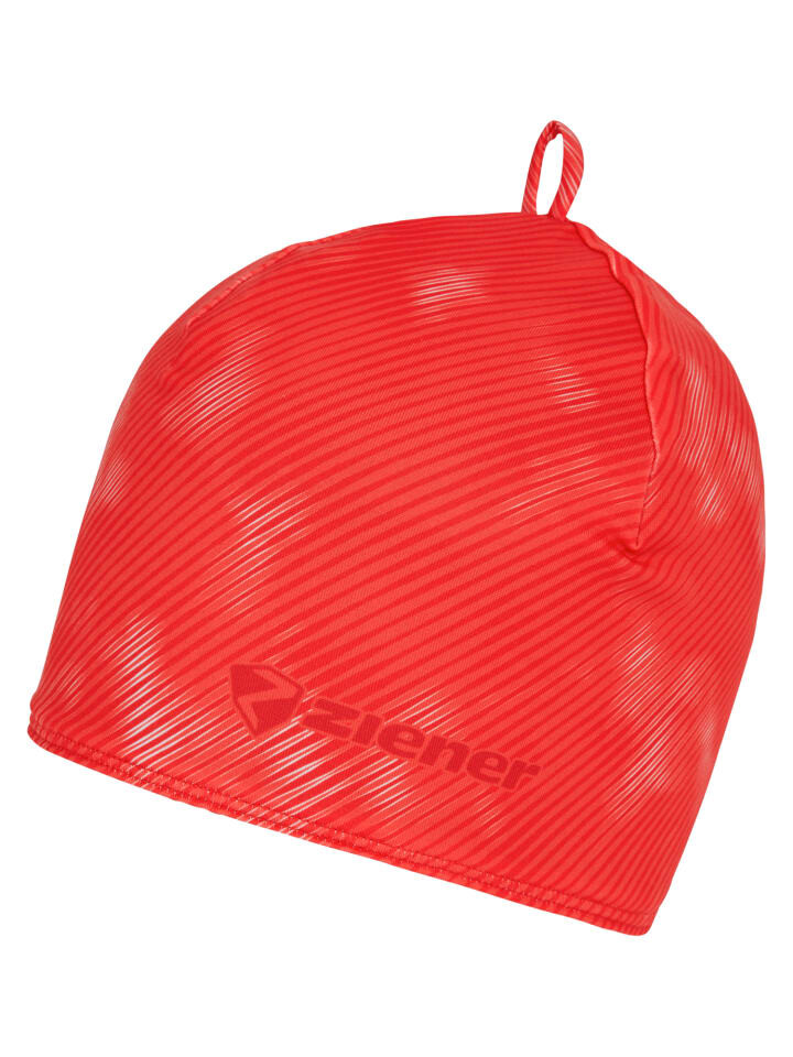 

Шапка Ziener Mütze ISOKE hat, цвет hot red stripe