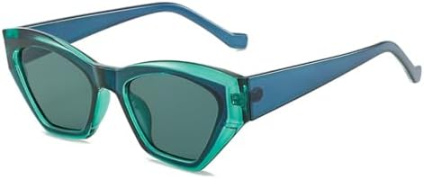 

Популярные модные солнцезащитные очки неправильной формы с многоугольными линзами для женщин, ретро-очки с двухцветной оправой и защитой от УФ-излучения для мужчин MTZJH, Blue Green Green