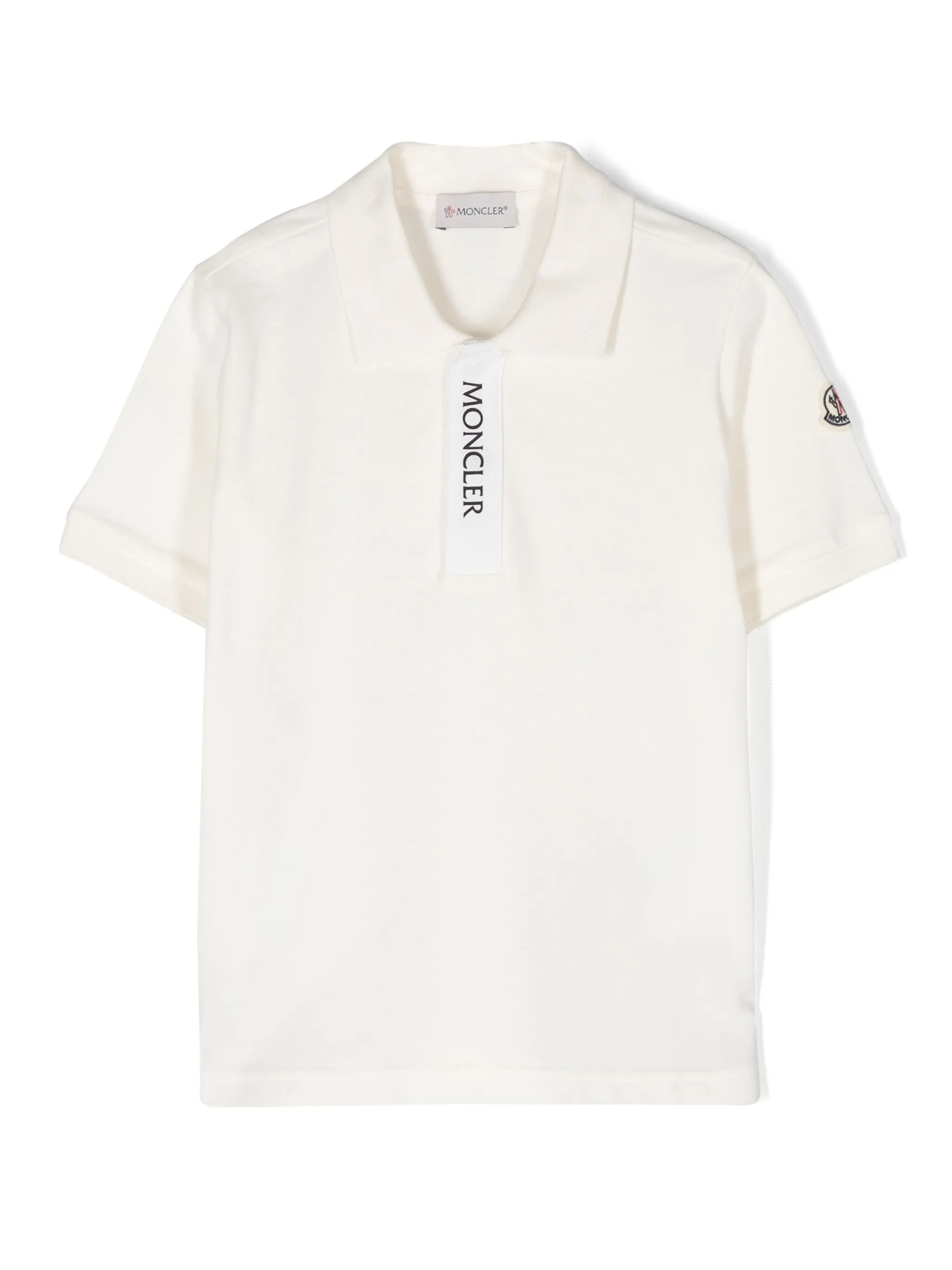 

Рубашка поло с логотипом Moncler Enfant, кремовый