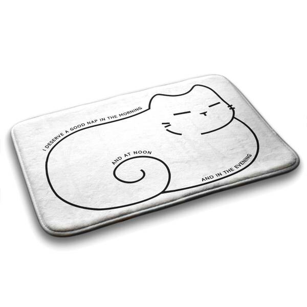 

Коврик для ванной Tulup Katze Laib, 90x1x90 см, белый