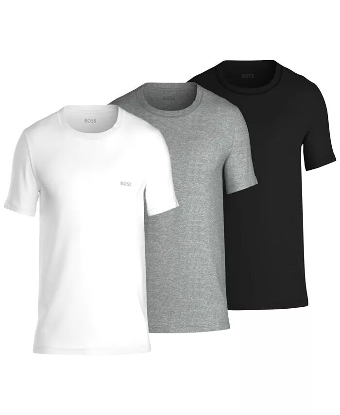 

Мужские футболки с круглым вырезом, классические, однотонные, 3 пары Hugo Boss, мультиколор