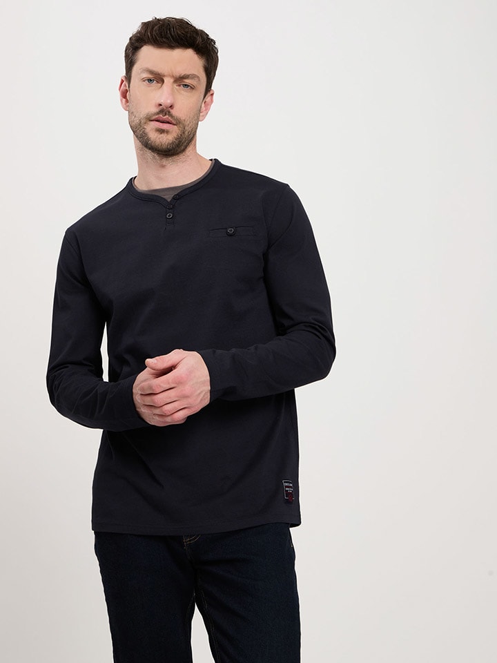 

Лонгслив Cross Jeans, темно-синий