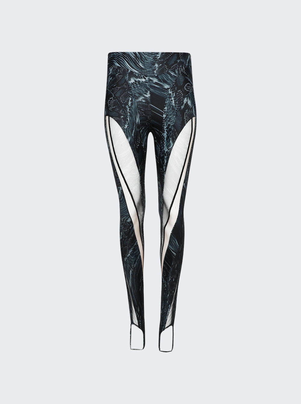 

Леггинсы со спиральным принтом Mugler, цвет warped snake black and nude