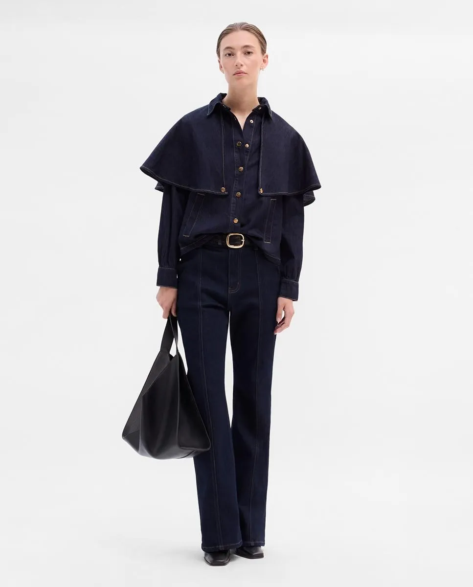 

Женская блузка с отстегивающейся накидкой Simorra, светло-голубой/темно-синий