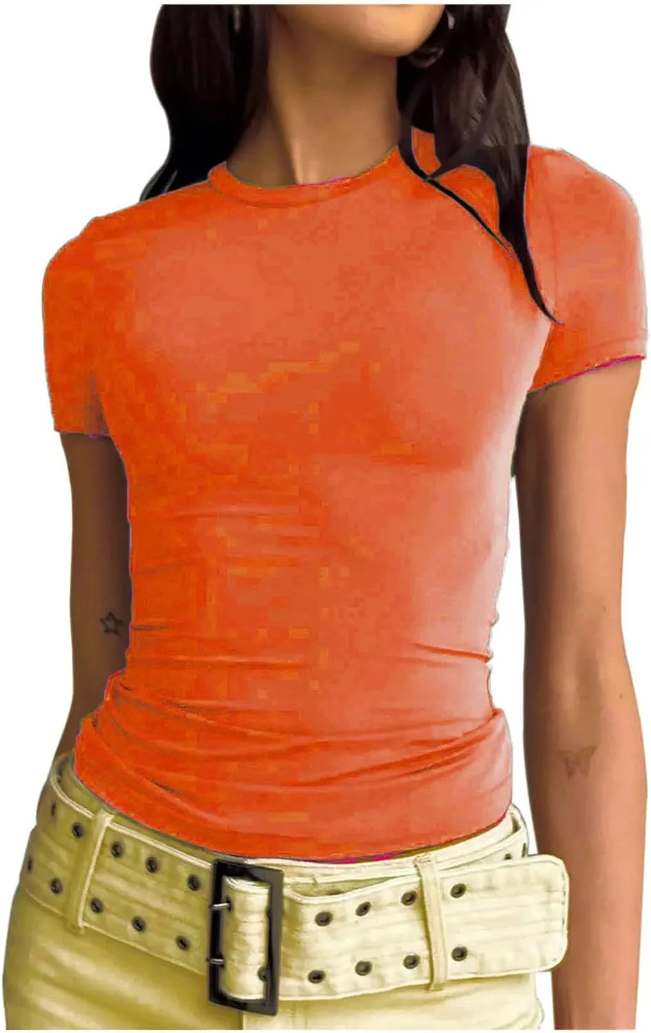 

Женская модная облегающая футболка с коротким рукавом Uillui