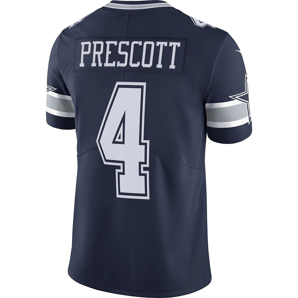 Мужская темно-синяя майка Nike Dak Prescott Dallas Cowboys Vapor Limited Player, цвет Cow Navy — фото 4