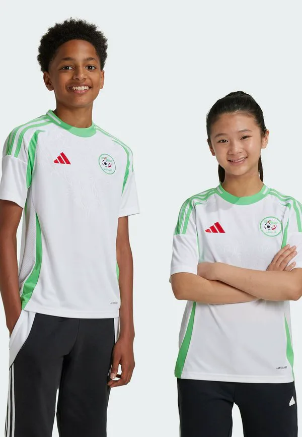 Алжир 24 домашняя детская спортивная футболка Adidas Performance, White Semi Flash Green