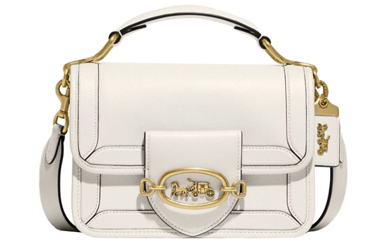 

Кожаная дорожная сумка-саквояж, через плечо, кросс-боди трубы женская белая COACH