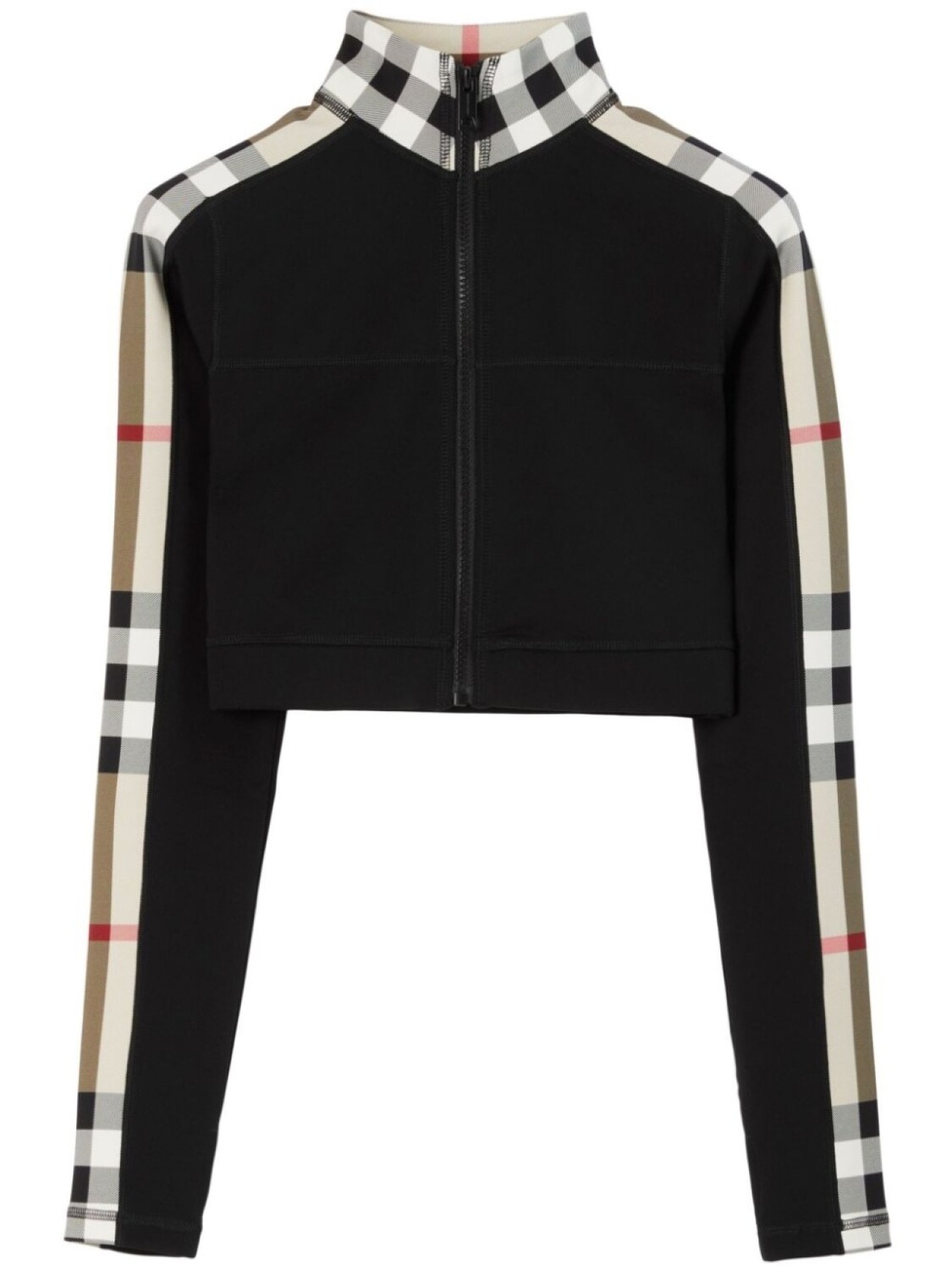 

Burberry укороченный топ со вставками в клетку Vintage Check, черный