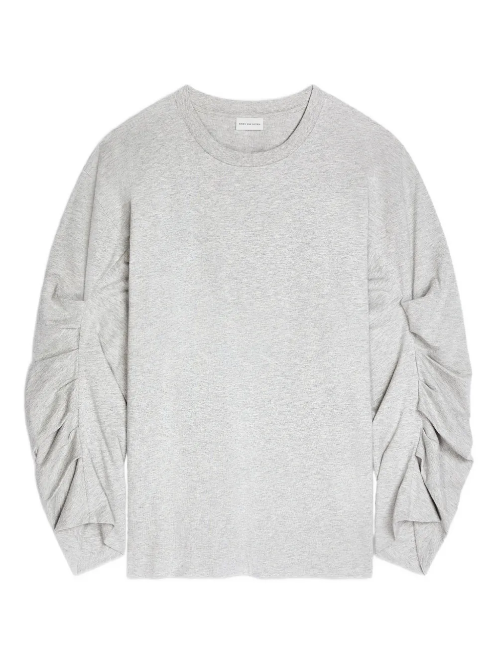 

Футболка с длинными рукавами и складками DRIES VAN NOTEN, серый
