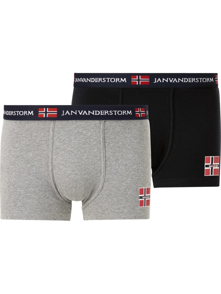 

Трусы Jan Vanderstorm 2er Pack Retropant TEM, цвет grau schwarz