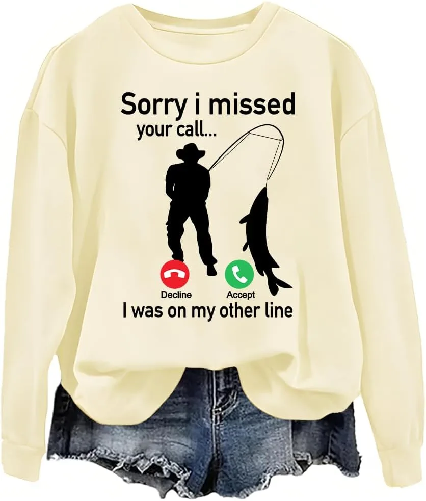 

Толстовка с принтом "Извини, пропустил звонок, был на другой линии" для любителей рыбалки waqulks