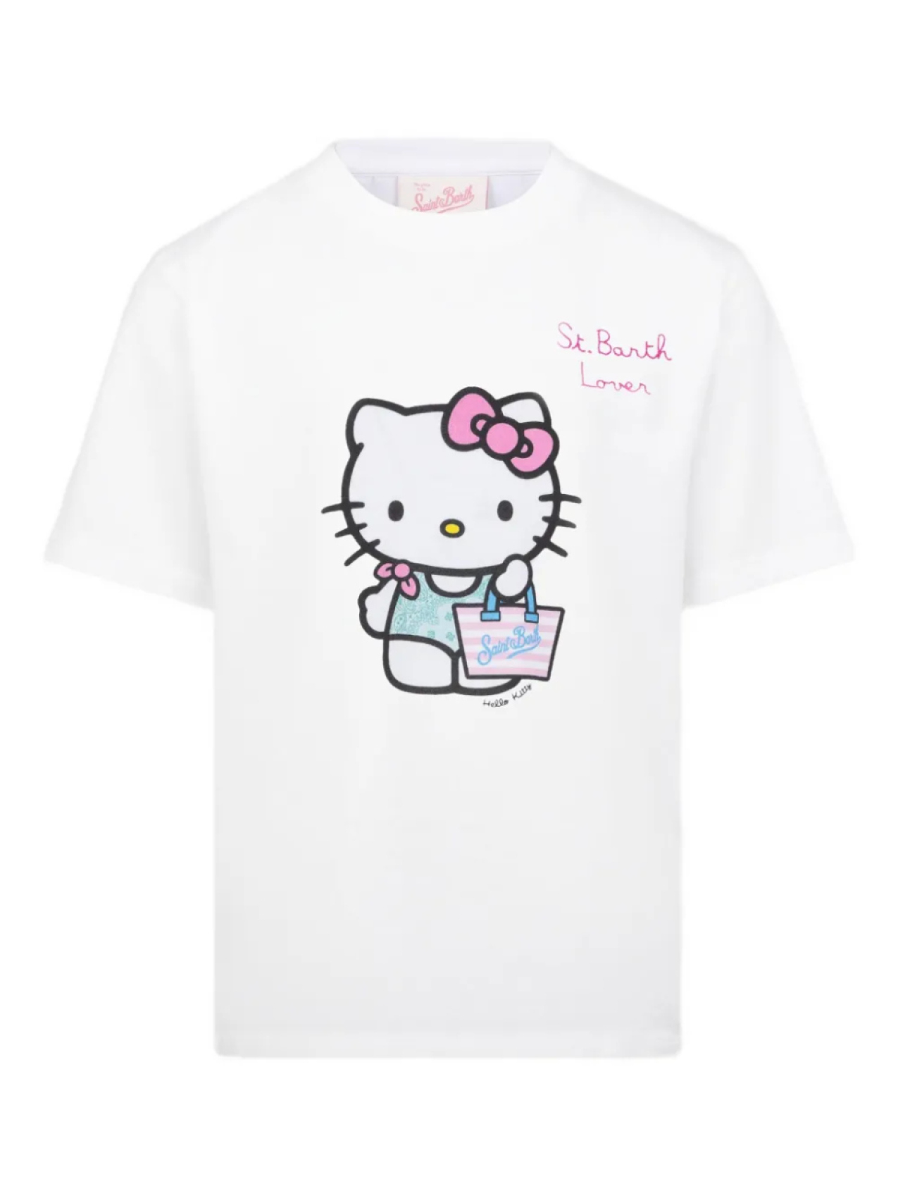 

Футболка с графическим принтом X Hello Kitty Elly MC2 Saint Barth Kids, белый