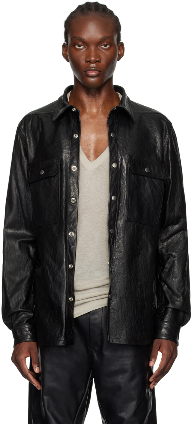 

Кожаная куртка Porterville Outershirt Rick Owens, черный
