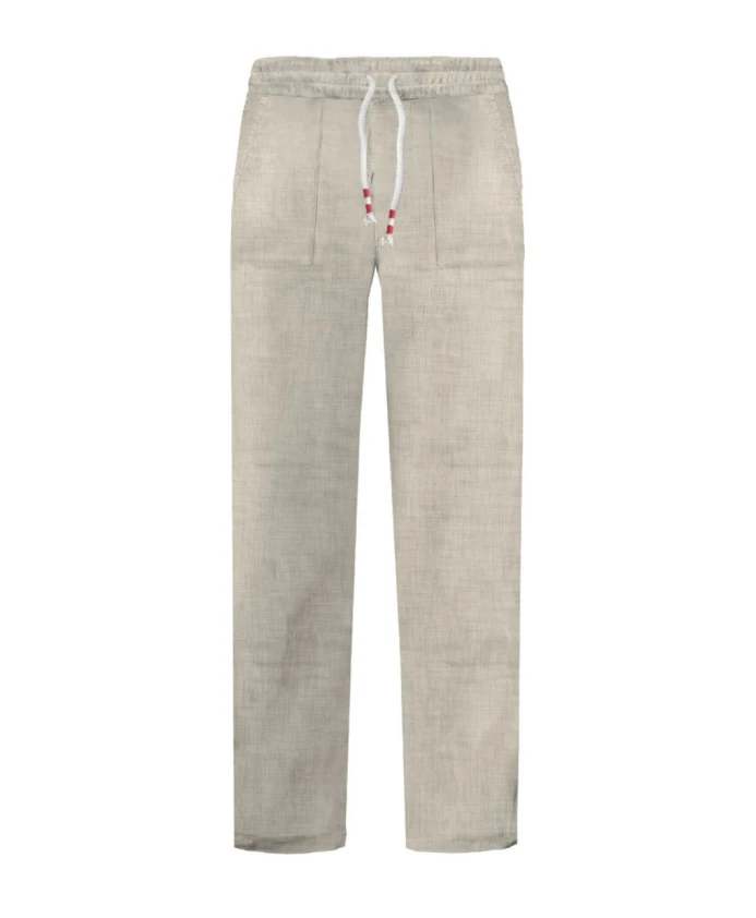 

Длинные льняные брюки на шнуровке Mc2 Saint Barth, бежевый