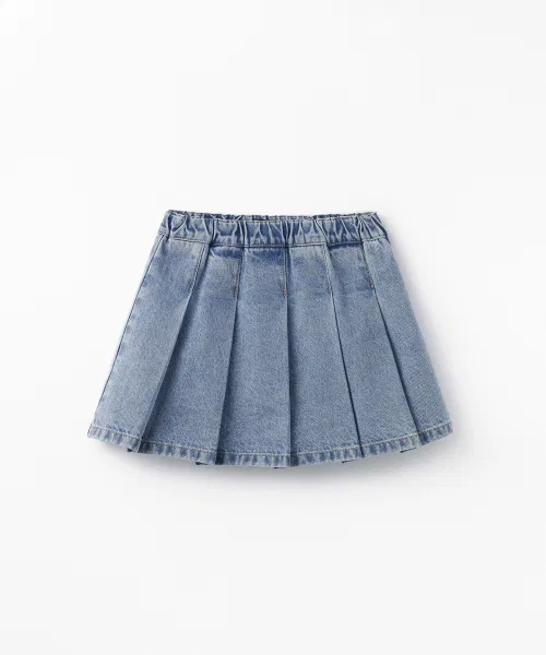 Детская юбка MUSINSA STANDARD KIDS из денима с плиссировкой — фото 2