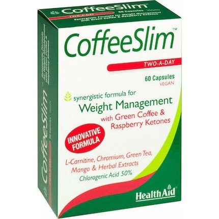

Пищевая добавка Coffee Slim с кетонами зеленого кофе и малины - 60 капсул Health Aid
