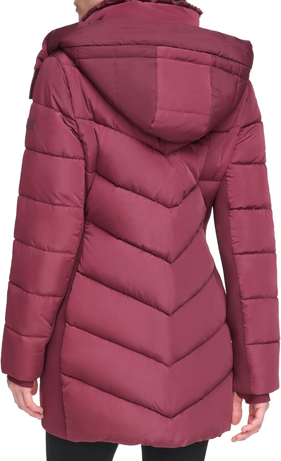 Женская длинная куртка Calvin Klein с шевронным нагрудником, легкая, Classic Oxblood — фото 4