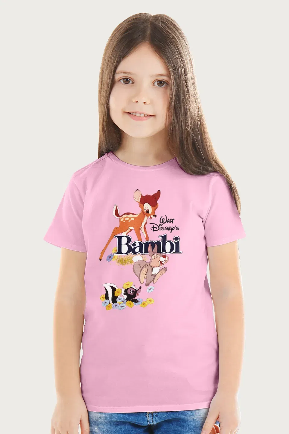 Футболка с принтом Disney Bambi, хлопок, светло-розовый