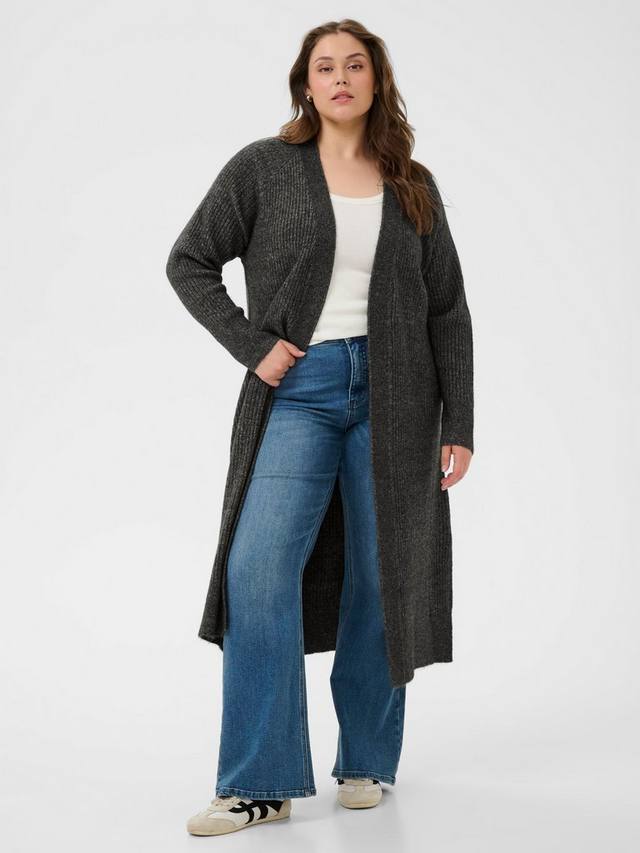 

Длинный кардиган Rinye с открытым воротом KAFFE Curve, Dark Grey Melange