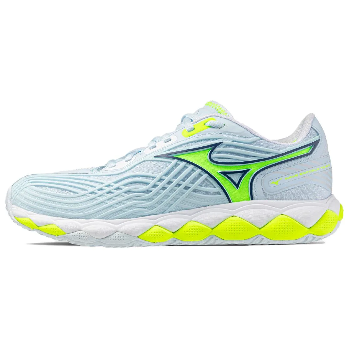 Кроссовки для тенниса WAVE ENFORCE TOUR 2 Megalodon с амортизацией и износостойкой подошвой Mizuno, Aqua Blue/Yellow