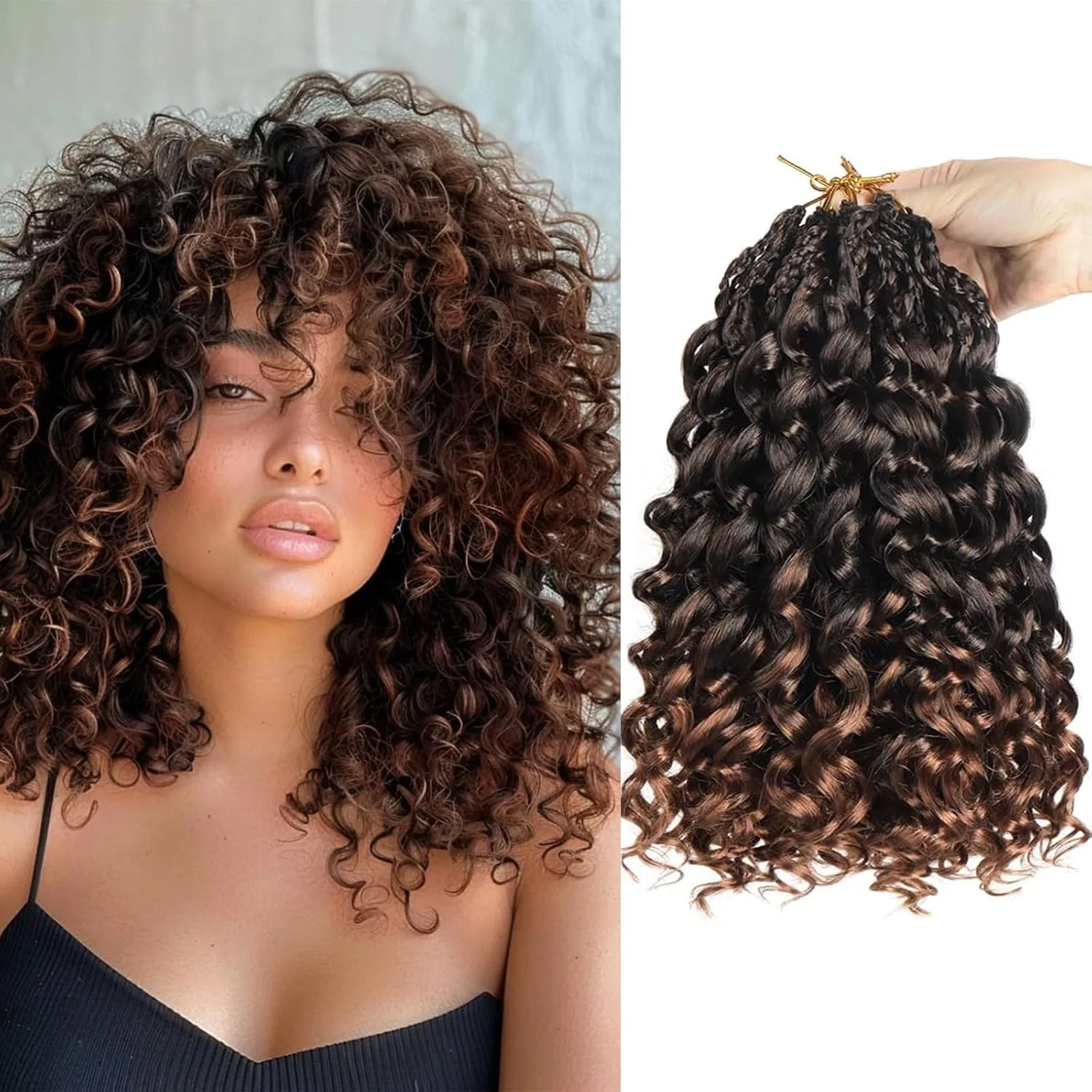 Искусственные волосы для плетения GoGo Curl Crochet Hair 14 дюймов Herkeymidy, T30