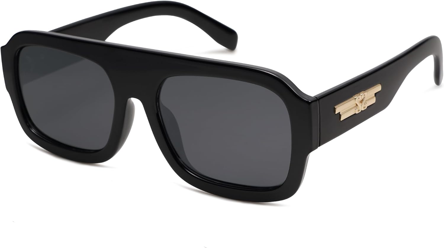 

SOJOS Модные квадратные солнцезащитные очки-авиаторы для женщин и мужчин, поляризованные, с плоской верхней частью, дизайнерские, с защитой от УФ-излучения UV400, модель SJ2281, Black