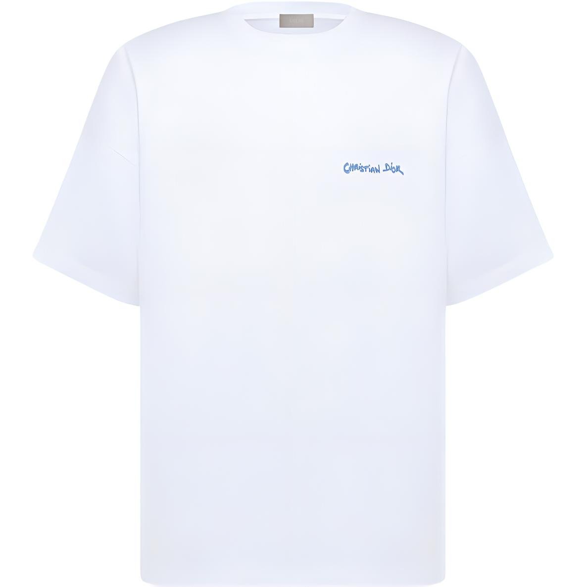 

DIOR Футболка мужская белая, Белый, DIOR Футболка мужская белая