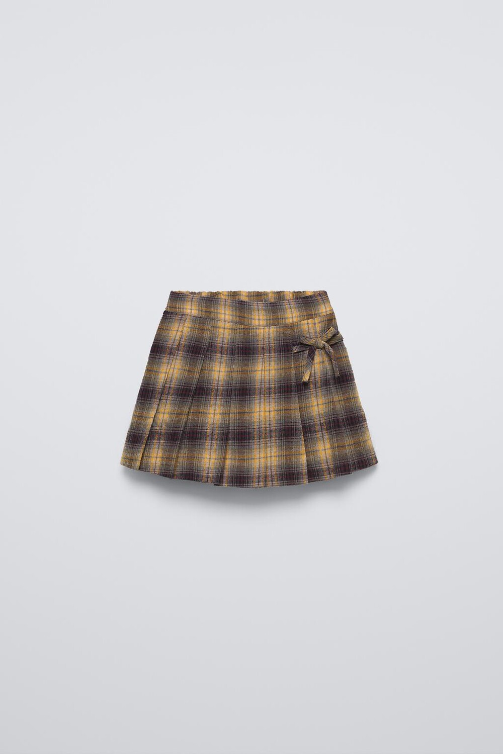 

Шорты-бермуды в клетку с бантом ZARA, цвет mustard