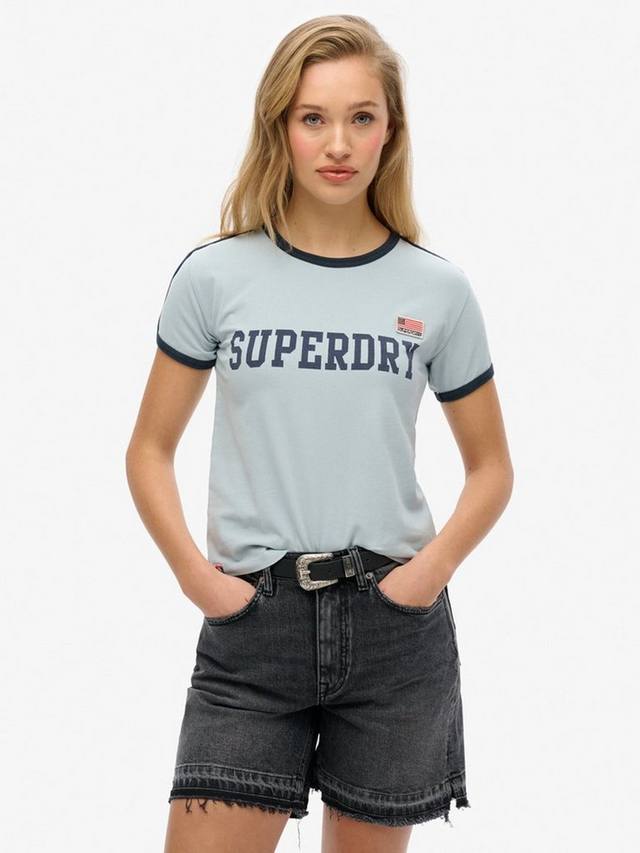 

Футболка Athletic Essential Stripe из чистого органического хлопка Superdry, Blue