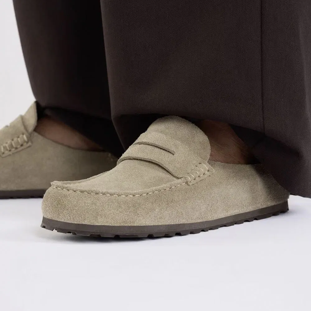 Мужские мокасины Naples Wrap Leve, тауп, от Birkenstock
