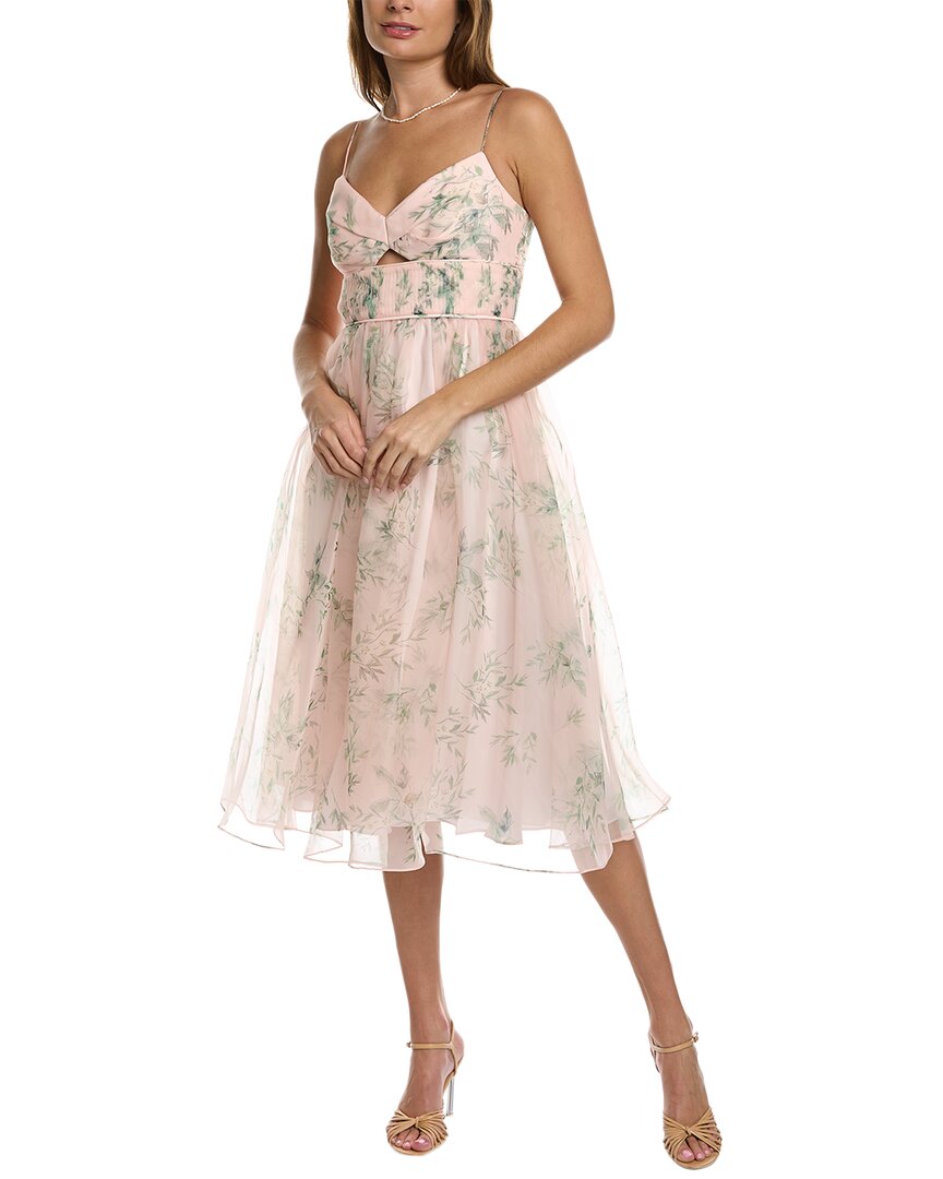 

Платье миди из органзы ML Monique Lhuillier, розовый