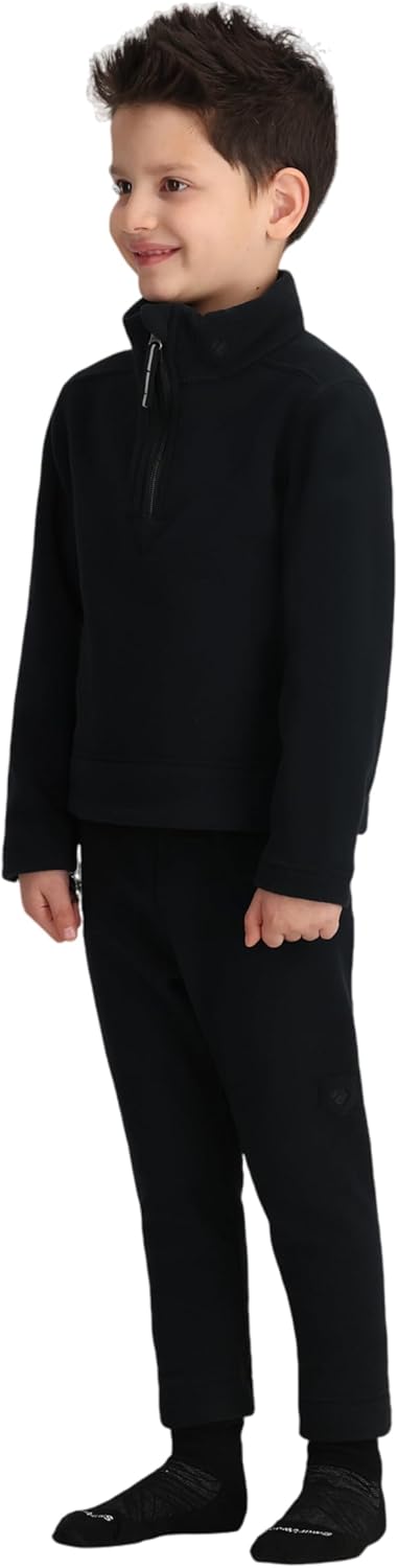 Флисовый базовый слой Obermeyer Kids UltraGear с застежкой-молнией и эластичной тканью двойного переплетения для снега и катания на лыжах, Black — фото 2
