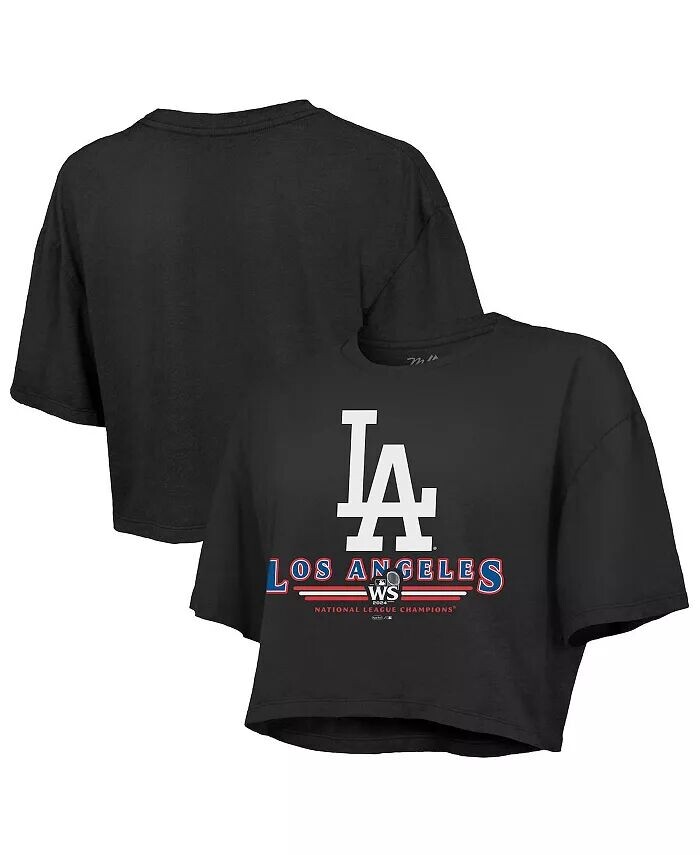 

Женская черная укороченная свободная футболка Los Angeles Dodgers 2024 National League Champions Fanatics