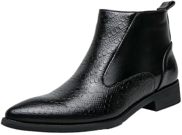 

Мужские ботинки Chelsea, классические мужские ботинки, модные ретро, противоскользящие деловые кожаные туфли, кожаные ботинки без шнуровки Zestrelax, черный